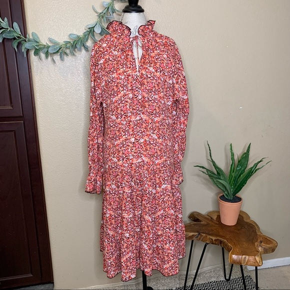 Anthropologie ~ O.P.T Floral Poppy Boho Prairie Ruffle Dress (NWOT) - Picture 1 of 8
